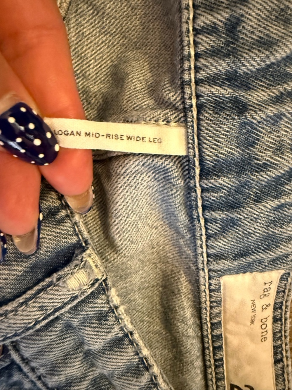 Rag & Bone Logan Featherweight Raw Edge, High Rise Wide Jean in Mira - Picture 7 of 14